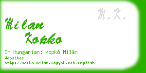 milan kopko business card